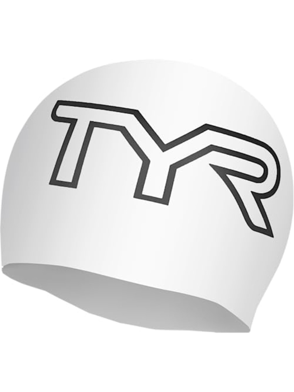 Men's TYR White Black Graphic Silicone Swim Cap